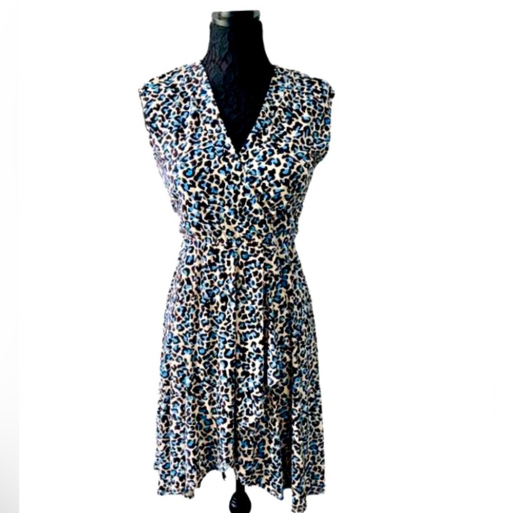 BCBGMAXAZRIA Faux Wrap Dress, Leopard Print, Medium